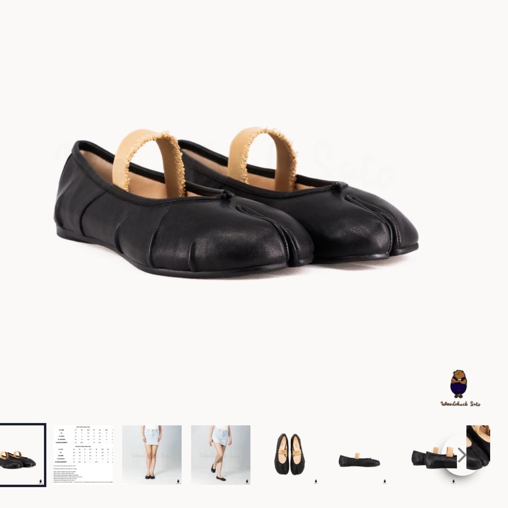 *SOLD* Chic Black Leather Women's Flats